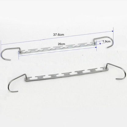 ELECTROPRIME Multifunctional Stainless Steel Folding Clothes Jacket Pants Storage Hanger(Straight Hanger)