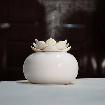 ELECTROPRIME Lotus Ceramic Nano Spray Hydrating Aroma Humidifier Air Purifier(White Flower + White Body Ceramic)