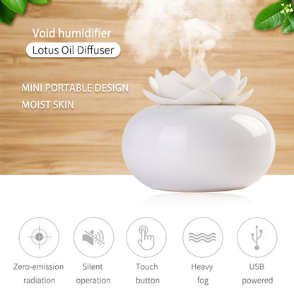 ELECTROPRIME Lotus Ceramic Nano Spray Hydrating Aroma Humidifier Air Purifier(White Flower + White Body Ceramic)
