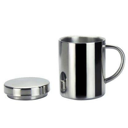 ELECTROPRIME 304 Stainless Steel Double Insulation Coffee Drink Milk Water Mugs Durable Drinking Cup with Lid 280ml