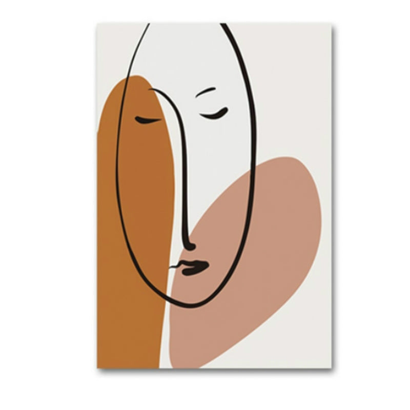 ELECTROPRIME Niche Art Abstract Combination Decorative Painting Hotel Apartment Club Modern Minimalist Painting, Size:35x50  cm(Frameless A)