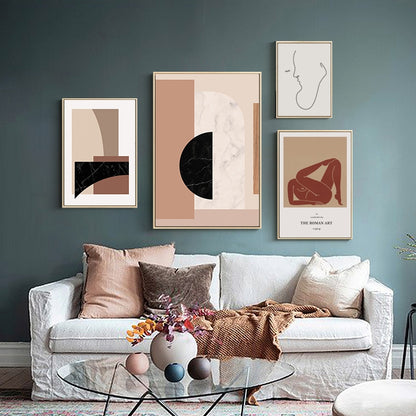 ELECTROPRIME Niche Art Abstract Combination Decorative Painting Hotel Apartment Club Modern Minimalist Painting, Size:50X70  cm(Frameless C)