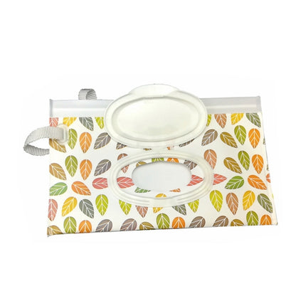 ELECTROPRIME Portable Pouch Clutch Outdoor Carrying Bag Reusable Refillable EVA Towel Slim Paper Wet Wipe Bag, Size: 22.3x13.5+2.5cm(Leaves)