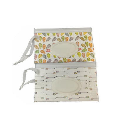 ELECTROPRIME Portable Pouch Clutch Outdoor Carrying Bag Reusable Refillable EVA Towel Slim Paper Wet Wipe Bag, Size: 22.3x13.5+2.5cm(Leaves)