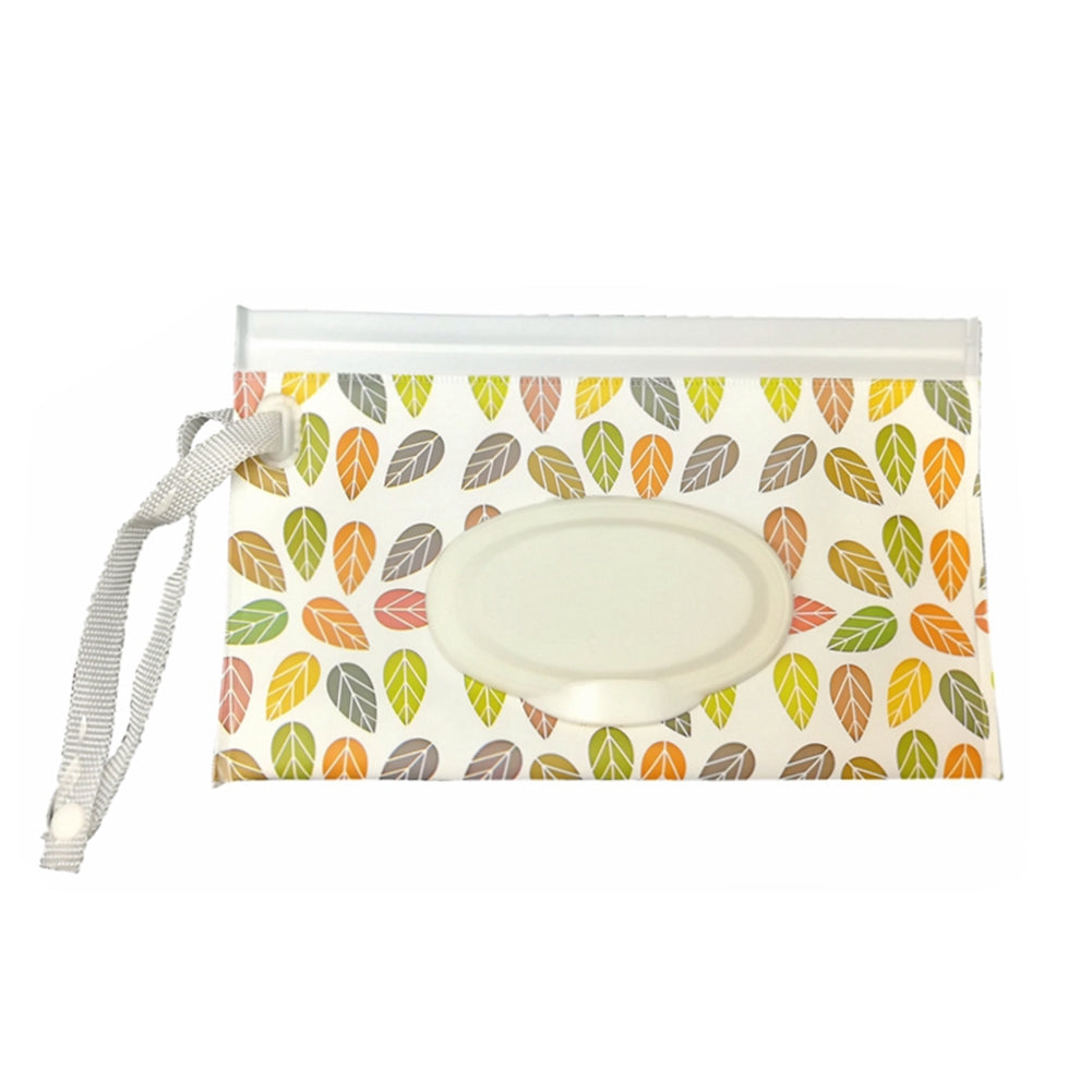 ELECTROPRIME Portable Pouch Clutch Outdoor Carrying Bag Reusable Refillable EVA Towel Slim Paper Wet Wipe Bag, Size: 22.3x13.5+2.5cm(Leaves)