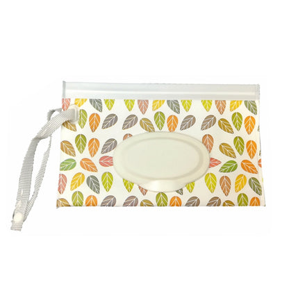 ELECTROPRIME Portable Pouch Clutch Outdoor Carrying Bag Reusable Refillable EVA Towel Slim Paper Wet Wipe Bag, Size: 22.3x13.5+2.5cm(Leaves)