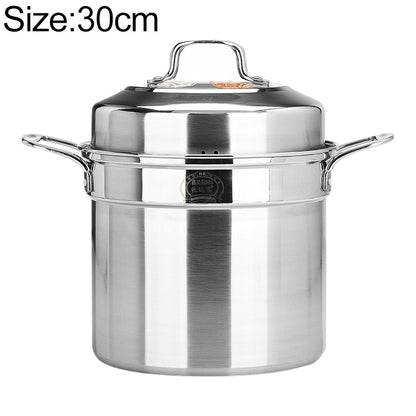 ELECTROPRIME Stockpot Food Grade Material Souppot with Steamer Grid, Specification: 30cm