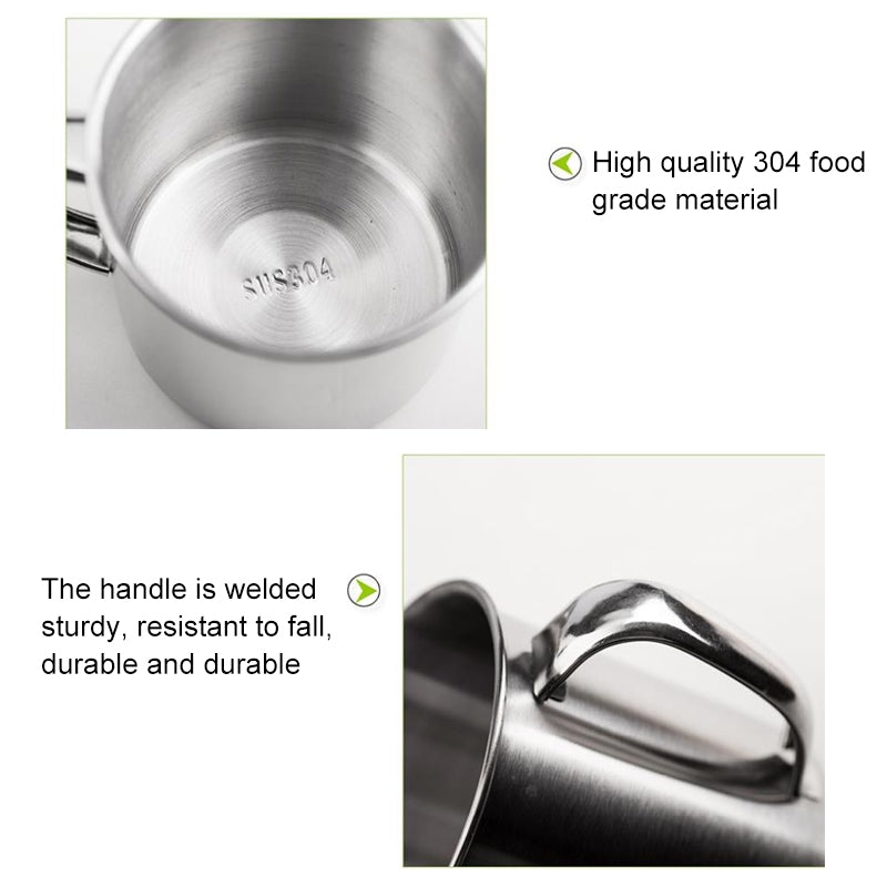 ELECTROPRIME 5 PCS Extra Thick 304 Stainless Steel Cup Children's Mouth Cup with Handle Cover Household adult Drinking Water Cup 8cm with cover