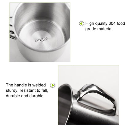 ELECTROPRIME 5 PCS Extra Thick 304 Stainless Steel Cup Children's Mouth Cup with Handle Cover Household adult Drinking Water Cup 8cm with cover