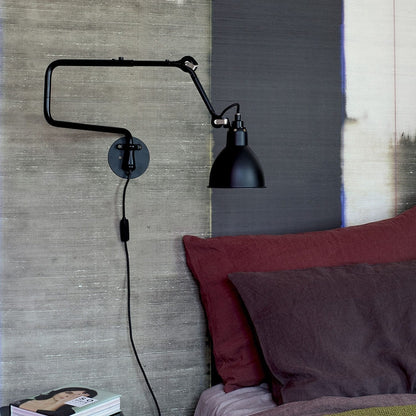 ELECTROPRIME Classic Adjustable Modern Industrial Long Swing Arm Wall Lamp with LED Light Source(Gray)