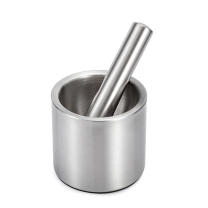 ELECTROPRIME 304 Stainless Steel Smashed Garlic Masher Sputum Pot Garlic Pot Home Manual Stone Scorpion Grinder Column Type Garlic Casserole