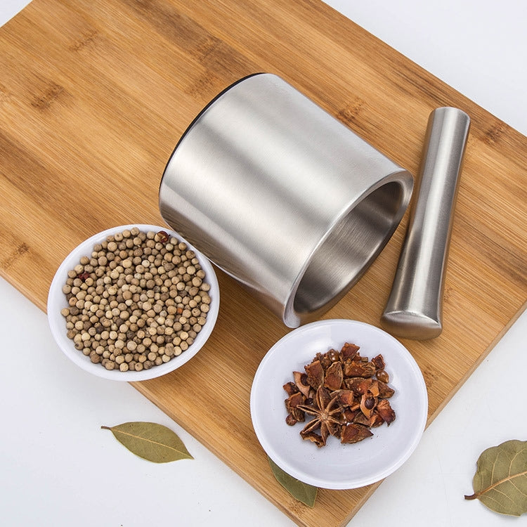ELECTROPRIME 304 Stainless Steel Smashed Garlic Masher Sputum Pot Garlic Pot Home Manual Stone Scorpion Grinder Column Type Garlic Casserole