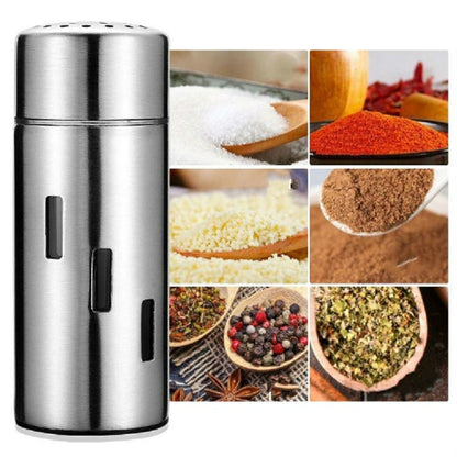 ELECTROPRIME Stainless Steel Sauce Jars Chili Jars Barbecue Condiments Box Seasoning Jar Set, Specification:Large Hole