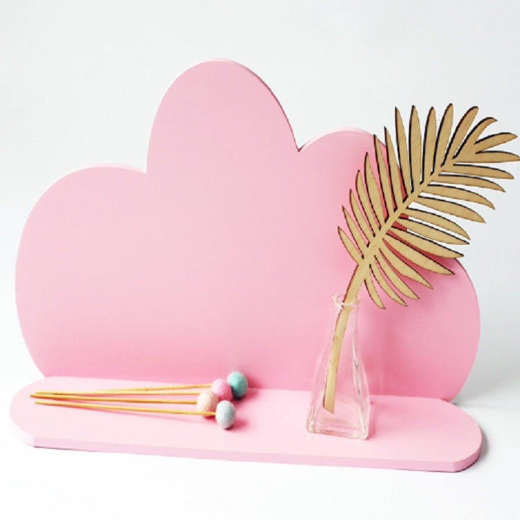 ELECTROPRIME Wood Cloud Racks Partition Shelf Decorative Photography Props(Pink)