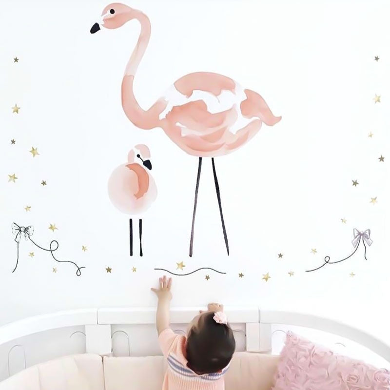 ELECTROPRIME Children Room Balloon Flamingo Cartoon Wall Stickers Kindergarten Early Education Center Decoration Painting(Flamingo)