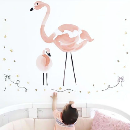ELECTROPRIME Children Room Balloon Flamingo Cartoon Wall Stickers Kindergarten Early Education Center Decoration Painting(Flamingo)