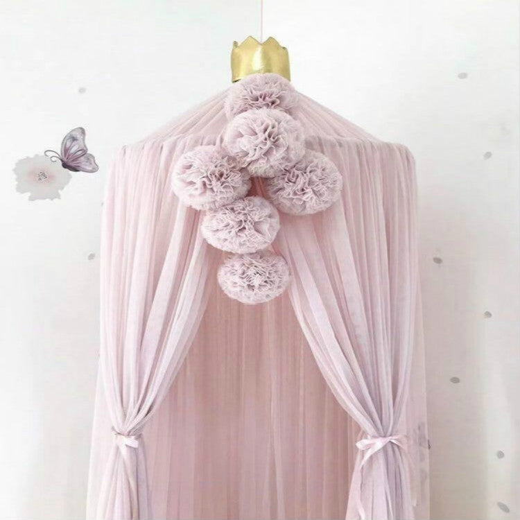 ELECTROPRIME Tent Yarn Ball Hair Ball Pendant Wall Party Decoration(Powder Purple White)