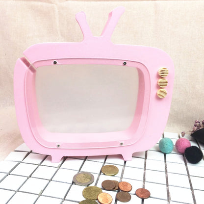 ELECTROPRIME Wooden TV Storage Tank Children Room Display Photography Props Toys(Pink)