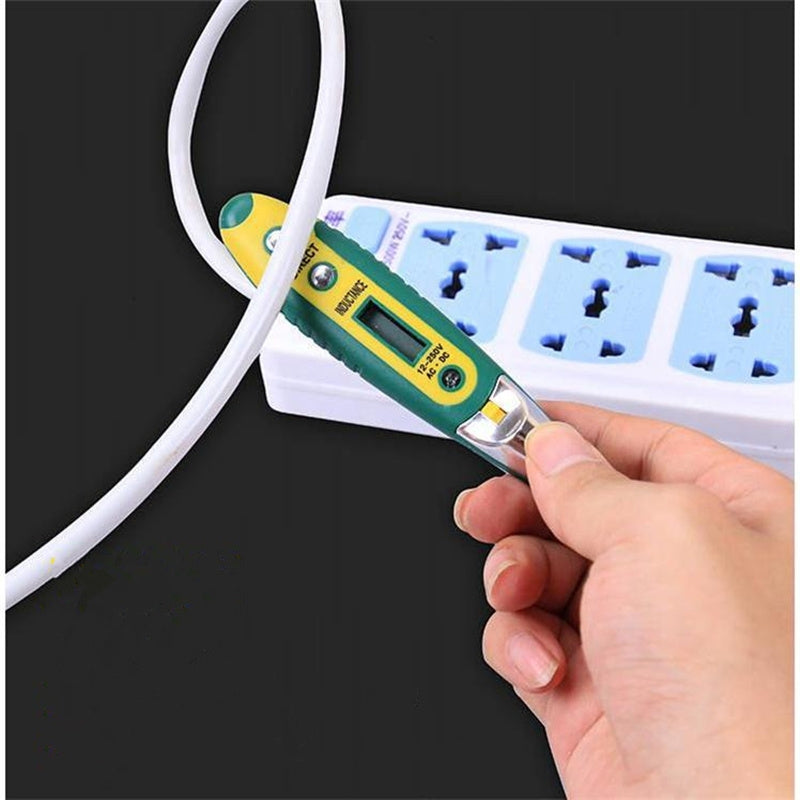 ELECTROPRIME High Precision Electrical Tester Pen Screwdriver 220V AC DC Outlet Circuit Voltage Detector Test Pen with Night Vision, Specification:Digital Display Pen (Card)