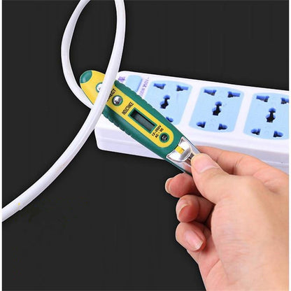 ELECTROPRIME High Precision Electrical Tester Pen Screwdriver 220V AC DC Outlet Circuit Voltage Detector Test Pen with Night Vision, Specification:Digital Display Pen (Card)