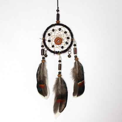 ELECTROPRIME Retro Single Ring Feather Dream Catcher Hanging Window Decoration