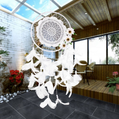 ELECTROPRIME Pure White Flower Dream Catcher Home Decoration Crafts