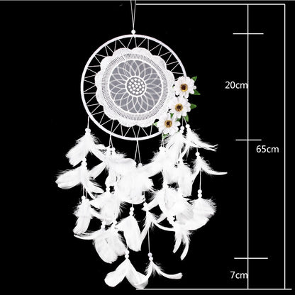 ELECTROPRIME Pure White Flower Dream Catcher Home Decoration Crafts