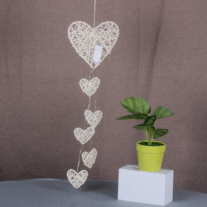 ELECTROPRIME Creative Rattan Love Heart Bell Room Ornaments