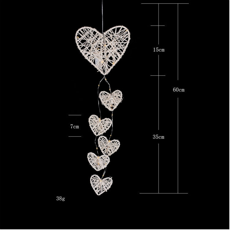 ELECTROPRIME Creative Rattan Love Heart Bell Room Ornaments