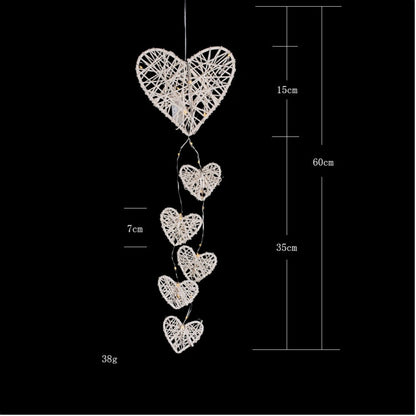 ELECTROPRIME Creative Rattan Love Heart Bell Room Ornaments