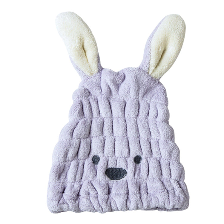 ELECTROPRIME Microfiber Coral Velvet Cartoon Quick Dry Hair Cap(Light Purple)