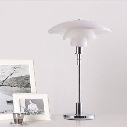 ELECTROPRIME 220V Small E14 / Large E27Metal Glass Table Lamp LED Design Reading Lamp Bedroom Bedside Study Room Lamp, Size:S 28x45cm