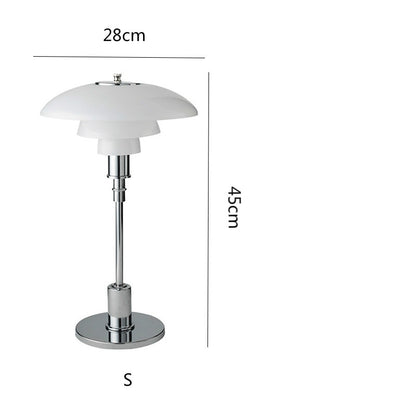 ELECTROPRIME 220V Small E14 / Large E27Metal Glass Table Lamp LED Design Reading Lamp Bedroom Bedside Study Room Lamp, Size:S 28x45cm