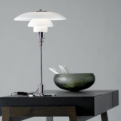 ELECTROPRIME 220V Small E14 / Large E27Metal Glass Table Lamp LED Design Reading Lamp Bedroom Bedside Study Room Lamp, Size:L 44X65cm