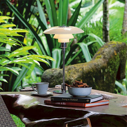 ELECTROPRIME 220V Small E14 / Large E27Metal Glass Table Lamp LED Design Reading Lamp Bedroom Bedside Study Room Lamp, Size:L 44X65cm