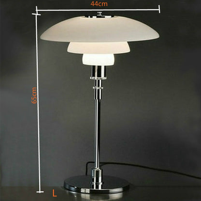 ELECTROPRIME 220V Small E14 / Large E27Metal Glass Table Lamp LED Design Reading Lamp Bedroom Bedside Study Room Lamp, Size:L 44X65cm