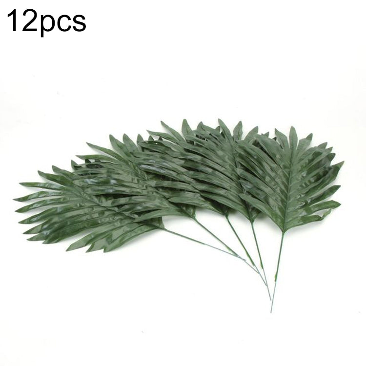 ELECTROPRIME 12 PCS Artificial Fake Monstera Palm Tree Green Plastic Leaf