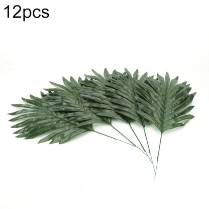 ELECTROPRIME 12 PCS Artificial Fake Monstera Palm Tree Green Plastic Leaf
