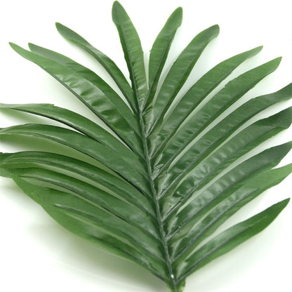 ELECTROPRIME 12 PCS Artificial Fake Monstera Palm Tree Green Plastic Leaf