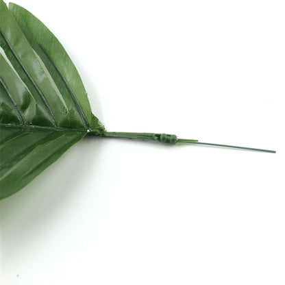 ELECTROPRIME 12 PCS Artificial Fake Monstera Palm Tree Green Plastic Leaf