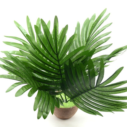 ELECTROPRIME 12 PCS Artificial Fake Monstera Palm Tree Green Plastic Leaf