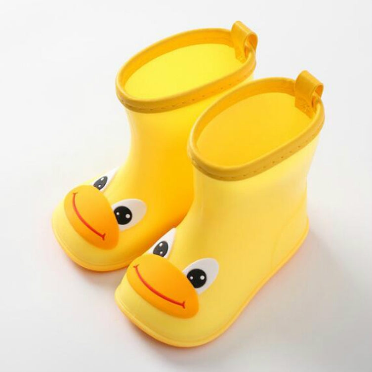 ELECTROPRIME Rubber Children Cartoon Rainshoes Candy Color Rain Boots, Size: Inner Length 15.5cm(Yellow Bigmouth Duck)