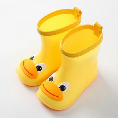 ELECTROPRIME Rubber Children Cartoon Rainshoes Candy Color Rain Boots, Size: Inner Length 15.5cm(Yellow Bigmouth Duck)