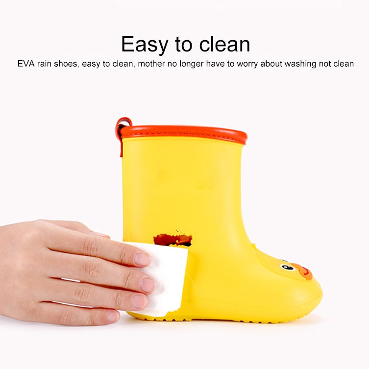 ELECTROPRIME Rubber Children Cartoon Rainshoes Candy Color Rain Boots, Size: Inner Length 15.5cm(Yellow Bigmouth Duck)