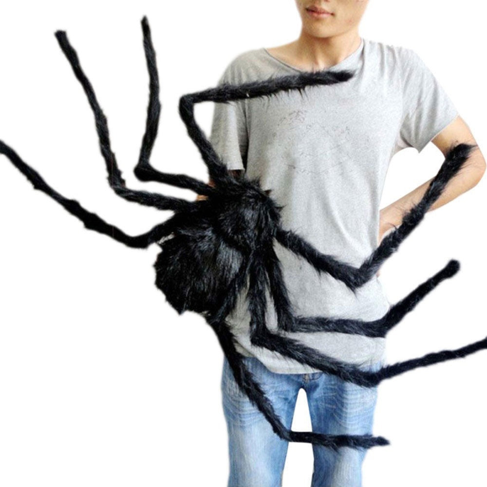ELECTROPRIME Creative Halloween Party Black Plush Spider Decoration, Size:50cm