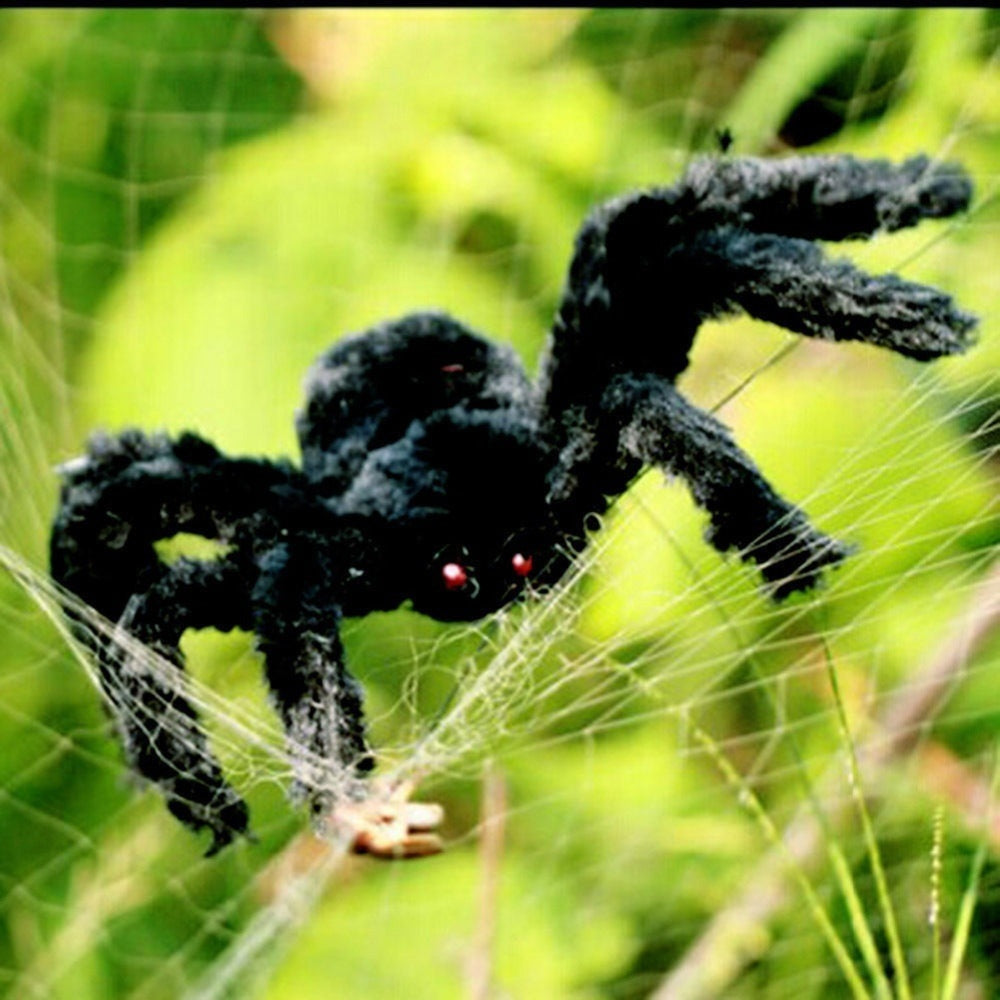 ELECTROPRIME Creative Halloween Party Black Plush Spider Decoration, Size:50cm