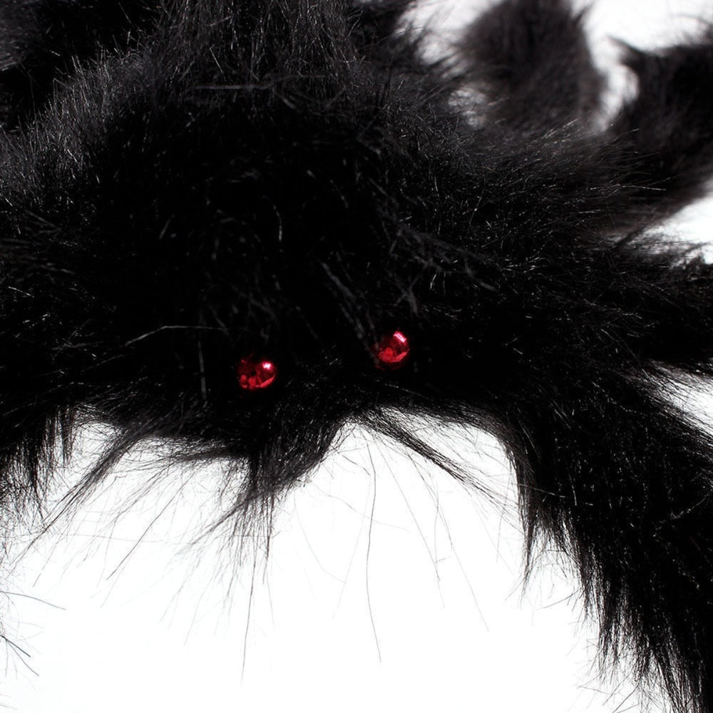 ELECTROPRIME Creative Halloween Party Black Plush Spider Decoration, Size:50cm