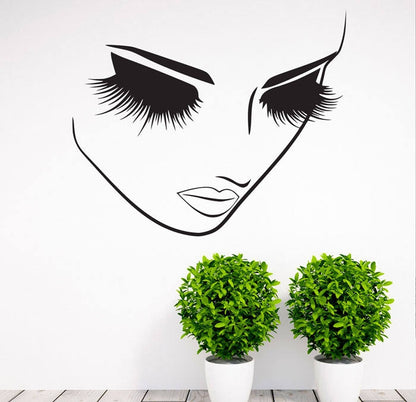 ELECTROPRIME 2 PCS Makeup Wall Salon Wall Beauty Studio Wall Art Decoration Sticker Wall Sticker, Size:57×49cm