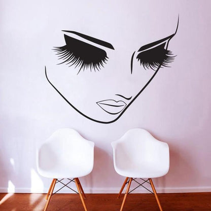 ELECTROPRIME 2 PCS Makeup Wall Salon Wall Beauty Studio Wall Art Decoration Sticker Wall Sticker, Size:57×49cm