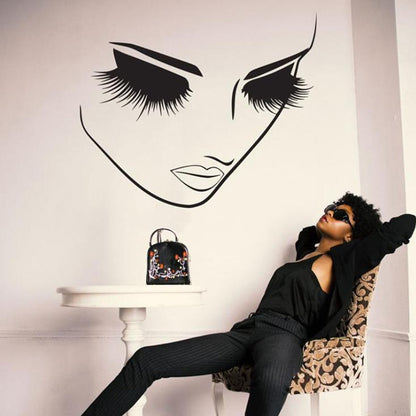 ELECTROPRIME 2 PCS Makeup Wall Salon Wall Beauty Studio Wall Art Decoration Sticker Wall Sticker, Size:65×57cm